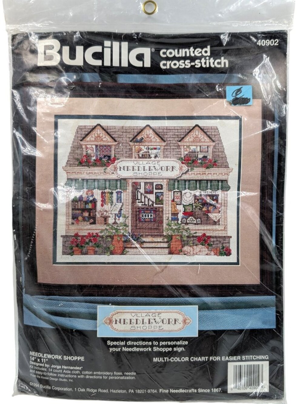 Bucilla NIP Vintage Needlework Shoppe 14" x 11" Counted Cross-Stitch 1994 Kit